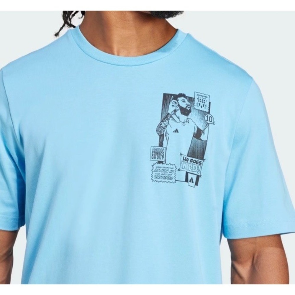 Adidas Men's Messi ICon Graphic Comic Book T Shirt  Large  $40  Blue